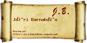 Jóri Barnabás névjegykártya